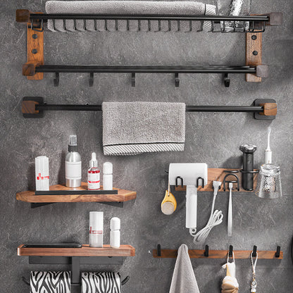 Rynx | Modern black bathroom set bathroom shelf towel bar bathroom accessories set