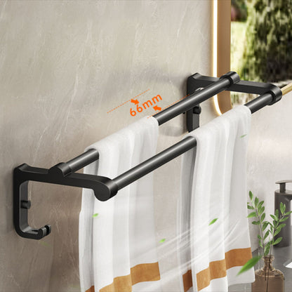 Rynx | Modern Bathroom Set Matte Black Bathroom Shelf Towel Holder Bathroom Accessories Set