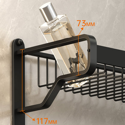 Rynx | Modern Bathroom Set Matte Black Bathroom Shelf Towel Holder Bathroom Accessories Set