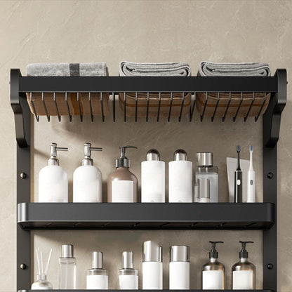 Rynx | Modern Bathroom Set Matte Black Bathroom Shelf Towel Holder Bathroom Accessories Set