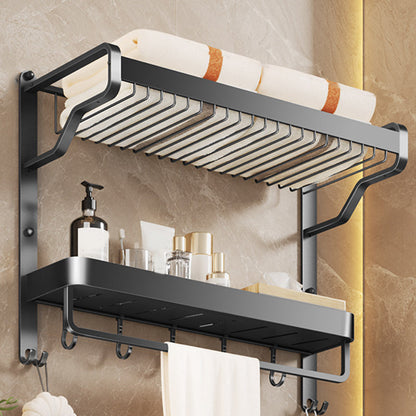 Rynx | Modern Bathroom Set Matte Black Bathroom Shelf Towel Holder Bathroom Accessories Set
