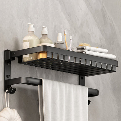 Rynx | Modern Bathroom Set Matte Black Bathroom Shelf Towel Holder Bathroom Accessories Set