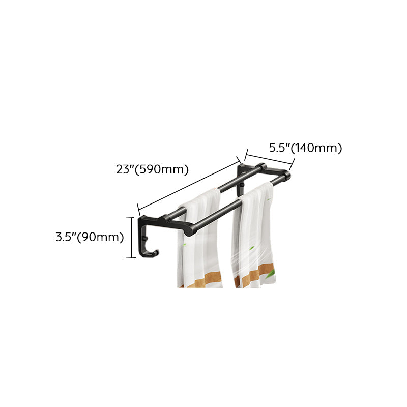 Rynx | Modern Bathroom Set Matte Black Bathroom Shelf Towel Holder Bathroom Accessories Set