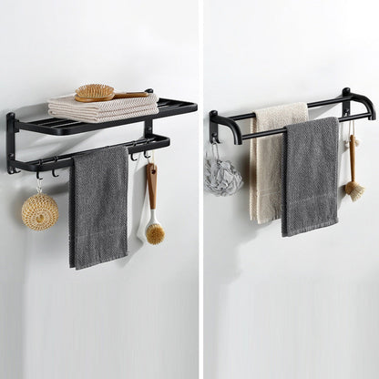 Rynx | Modern Bathroom Accessories Black Paper Holder Bathroom Shelf Bathroom Accessory Set