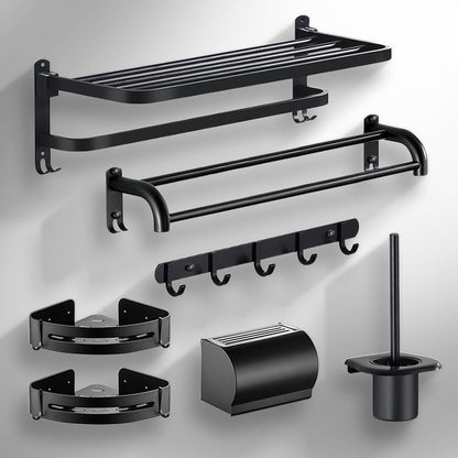 Rynx | Modern Bathroom Accessories Black Paper Holder Bathroom Shelf Bathroom Accessory Set