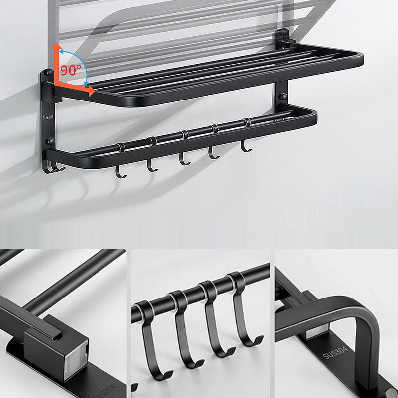 Rynx | Modern Bathroom Accessories Black Paper Holder Bathroom Shelf Bathroom Accessory Set