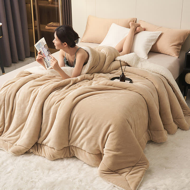Rynx | Solid thick double-sided velvet cube blanket