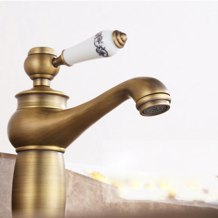 Rynx | Low-Arch Country Vessel Faucet Single-Lever Brass Faucet for Bathroom