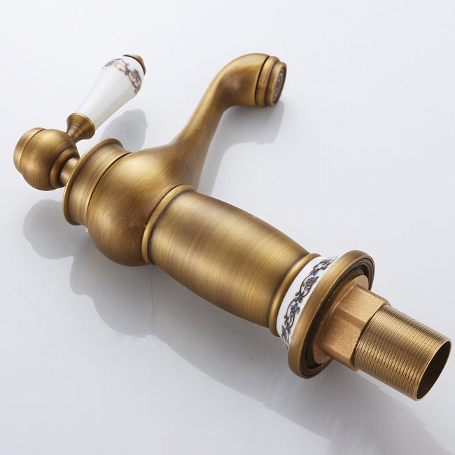 Rynx | Low-Arch Country Vessel Faucet Single-Lever Brass Faucet for Bathroom