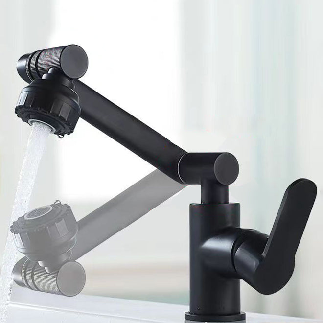 Rynx | Modern sink faucet stainless steel lever handles swivel spout sink faucet