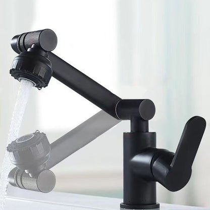 Rynx | Modern sink faucet stainless steel lever handles swivel spout sink faucet