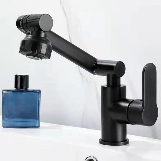 Rynx | Modern sink faucet stainless steel lever handles swivel spout sink faucet