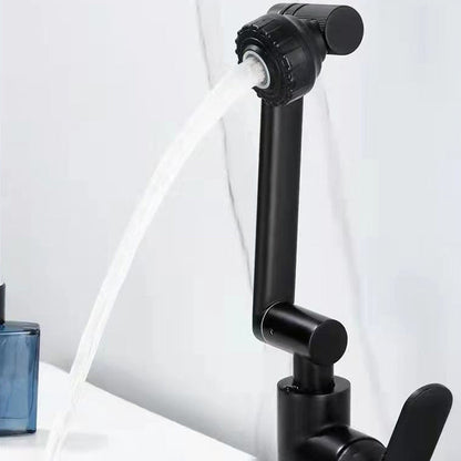 Rynx | Modern sink faucet stainless steel lever handles swivel spout sink faucet