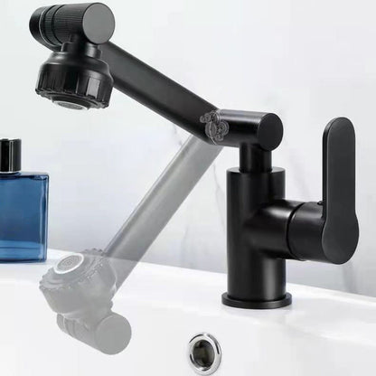 Rynx | Modern sink faucet stainless steel lever handles swivel spout sink faucet