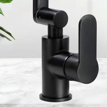 Rynx | Modern sink faucet stainless steel lever handles swivel spout sink faucet