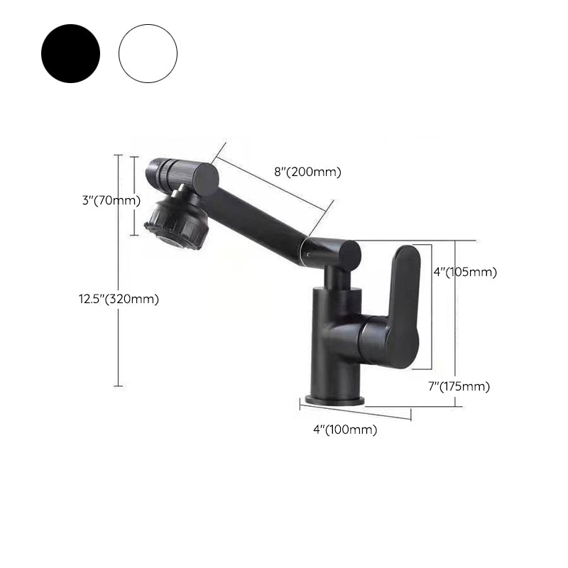 Rynx | Modern sink faucet stainless steel lever handles swivel spout sink faucet