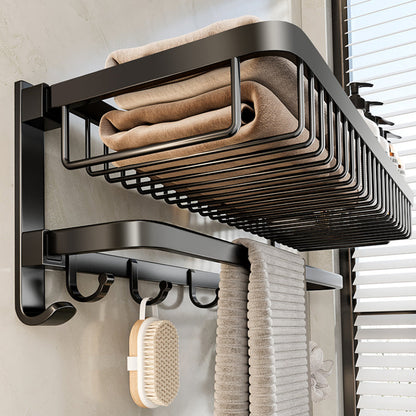 Rynx | Modern Bathroom Accessories Set Black Bath Shelf Bath Accessories Set