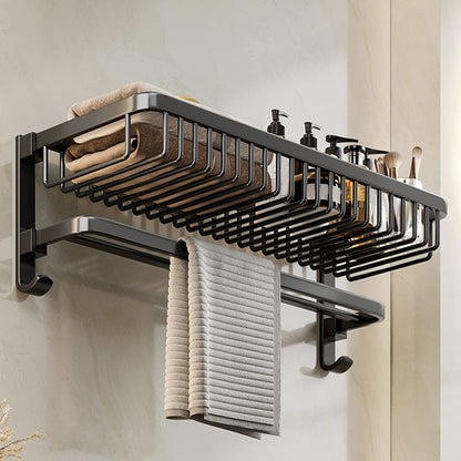 Rynx | Modern Bathroom Accessories Set Black Bath Shelf Bath Accessories Set