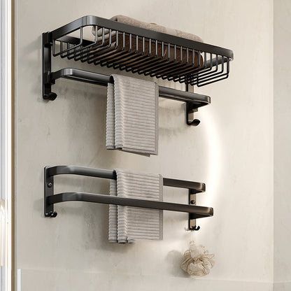 Rynx | Modern Bathroom Accessories Set Black Bath Shelf Bath Accessories Set
