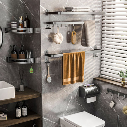 Rynx | Modern gray bathroom accessory set bathroom shelf bath hardware set
