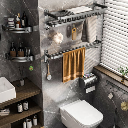 Rynx | Modern gray bathroom accessory set bathroom shelf bath hardware set