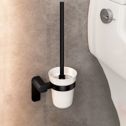 Rynx | Modern Bathroom Set with Bath Shelf/Towel Holder & Paper Holder Black Bathroom Hardware