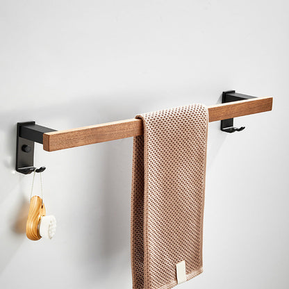 Rynx | Wood and Aluminum Bath Accessory Set Black Bathroom Accessory Kit