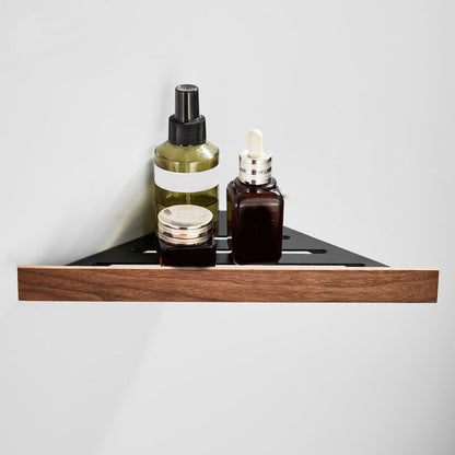 Rynx | Wood and Aluminum Bath Accessory Set Black Bathroom Accessory Kit