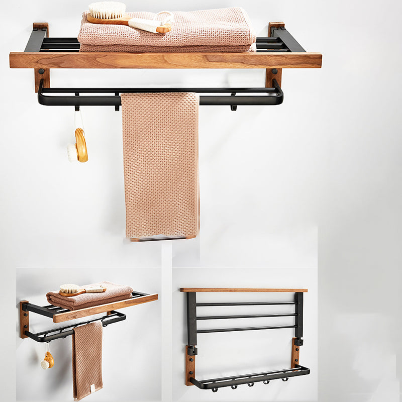 Rynx | Wood and Aluminum Bath Accessory Set Black Bathroom Accessory Kit