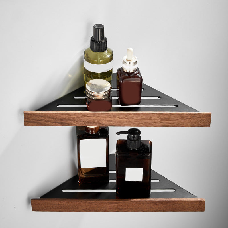 Rynx | Wood and Aluminum Bath Accessory Set Black Bathroom Accessory Kit