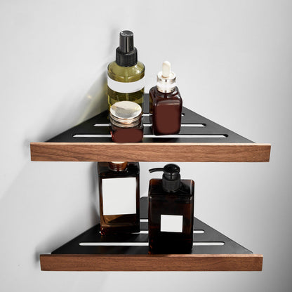 Rynx | Wood and Aluminum Bath Accessory Set Black Bathroom Accessory Kit