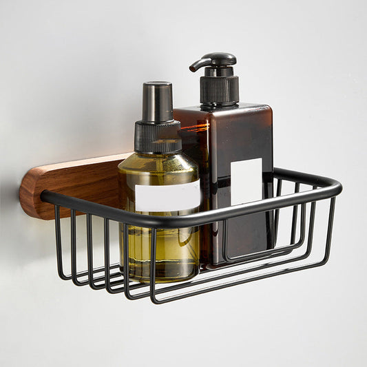 Rynx | Wood and Aluminum Bath Accessory Set Black Bathroom Accessory Kit
