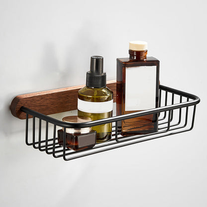 Rynx | Wood and Aluminum Bath Accessory Set Black Bathroom Accessory Kit