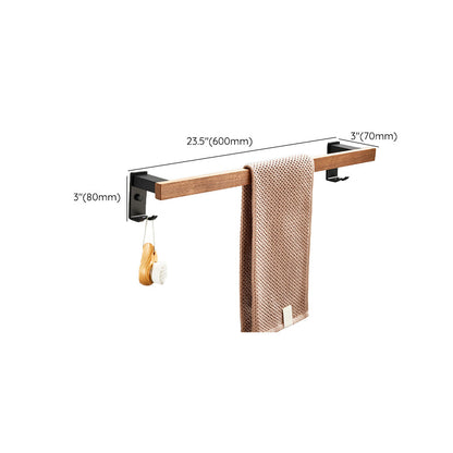 Rynx | Wood and Aluminum Bath Accessory Set Black Bathroom Accessory Kit