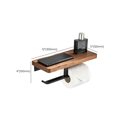 Rynx | Wood and Aluminum Bath Accessory Set Black Bathroom Accessory Kit
