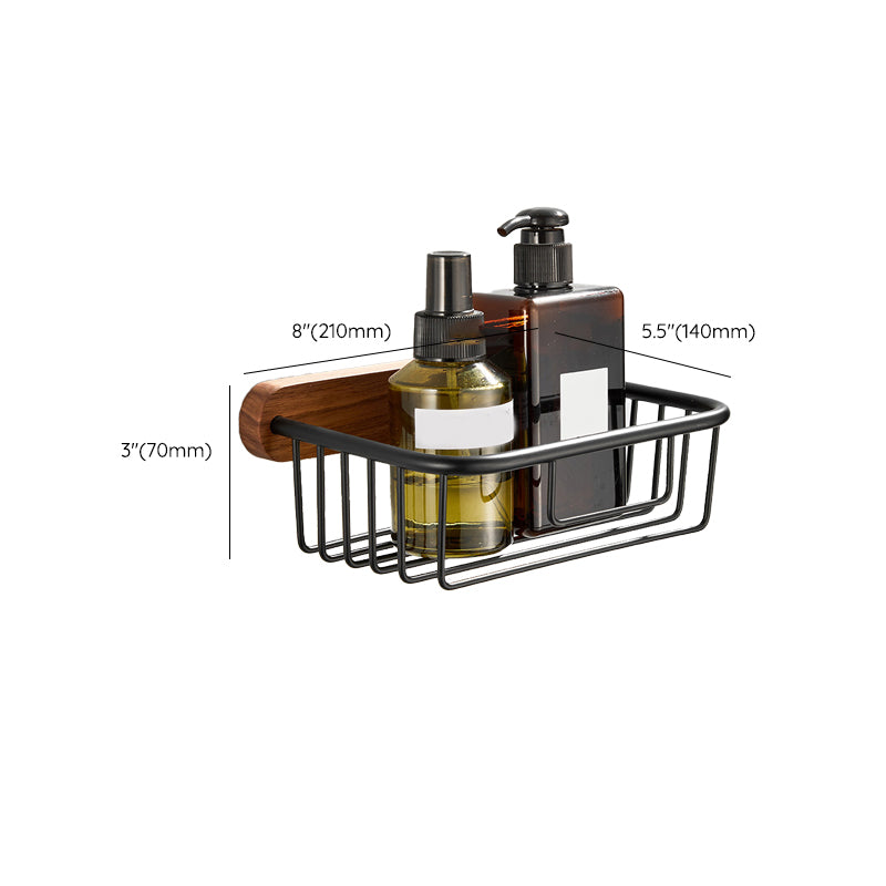Rynx | Wood and Aluminum Bath Accessory Set Black Bathroom Accessory Kit