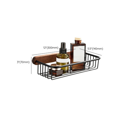 Rynx | Wood and Aluminum Bath Accessory Set Black Bathroom Accessory Kit