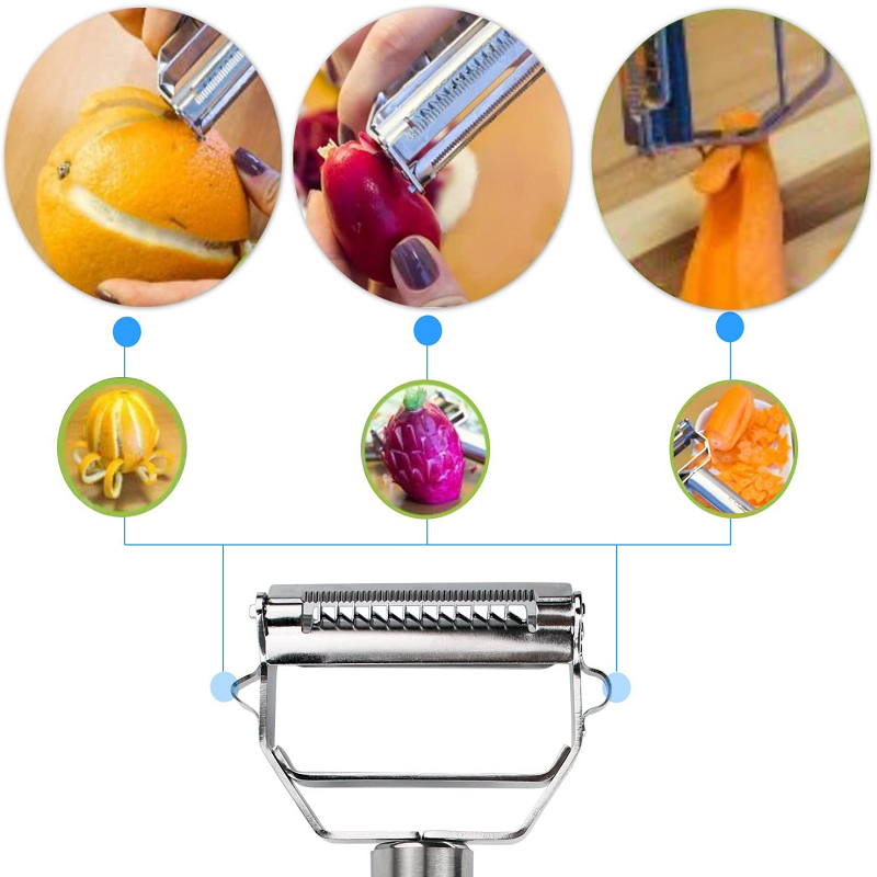 Rynx | Ultra-Sharp Stainless Steel Multi-Function Vegetable Peeler & Julienne Cutter