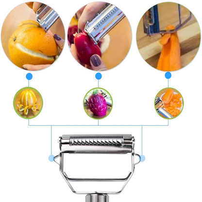 Rynx | Ultra-Sharp Stainless Steel Multi-Function Vegetable Peeler & Julienne Cutter