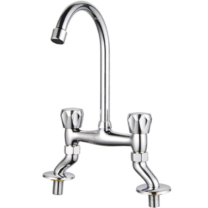 Rynx | Contemporary Widespread Sink Faucet Knob Handle Goose Neck Arc Solid Brass Faucet