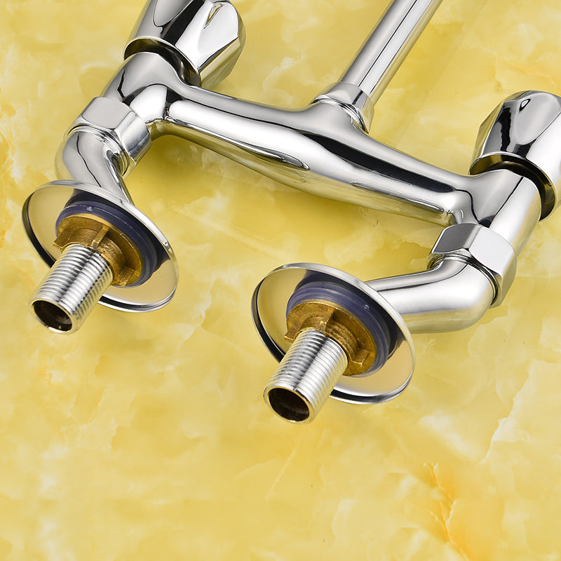 Rynx | Contemporary Widespread Sink Faucet Knob Handle Goose Neck Arc Solid Brass Faucet