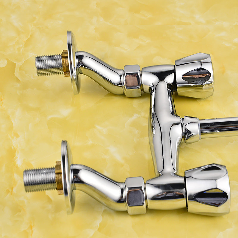Rynx | Contemporary Widespread Sink Faucet Knob Handle Goose Neck Arc Solid Brass Faucet