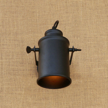 Rynx | Cylinder Metallic Wall Light Antique Style 1 Light Living Room Wall Mounted Light in Black/Rust