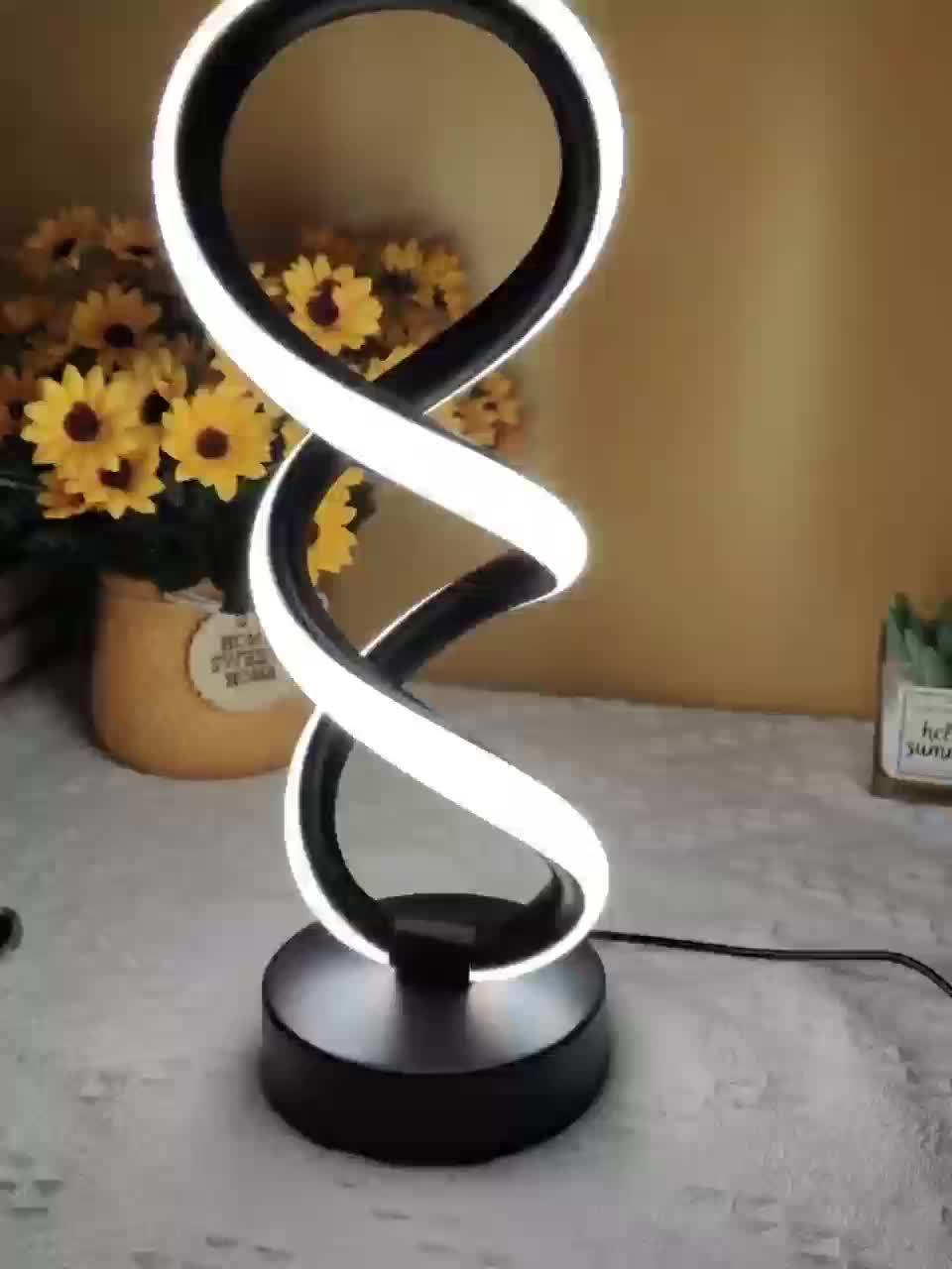 Rynx | SpiraLux - Modern Spiral Table Lamp with Wood Color Settings
