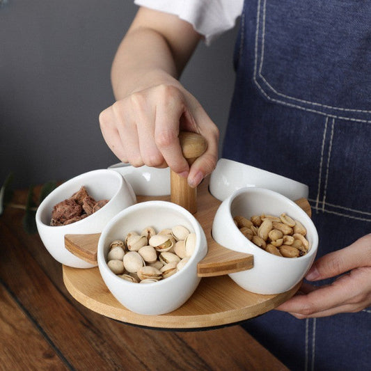 Rynx | Tea Time Bamboo Porcelain Snack Tray