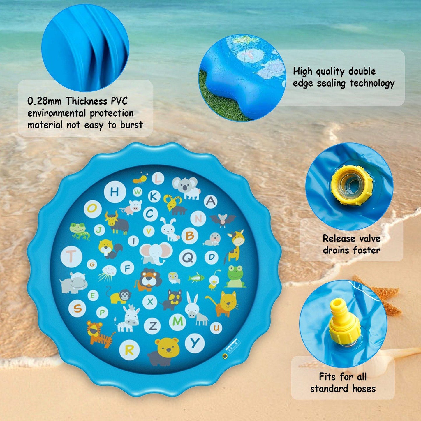 Rynx | 68" Inflatable Sprinkler Splash Pad For Kids