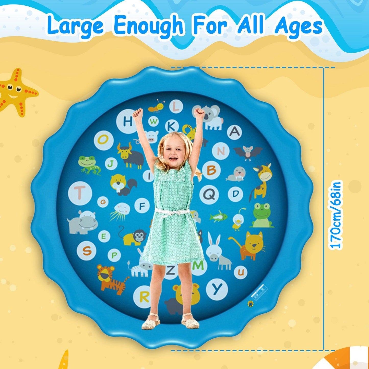 Rynx | 68" Inflatable Sprinkler Splash Pad For Kids