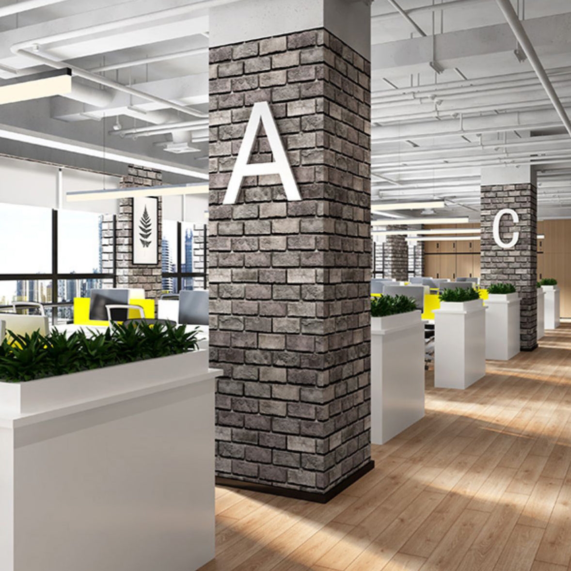 Rynx | Industrial Wall Plank Brick Pattern Bathroom and Living Room Wall Panels