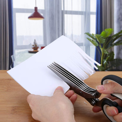 Rynx | Herb scissors with multiple blades in stainless steel, quick cutting scissors kitchen tool
