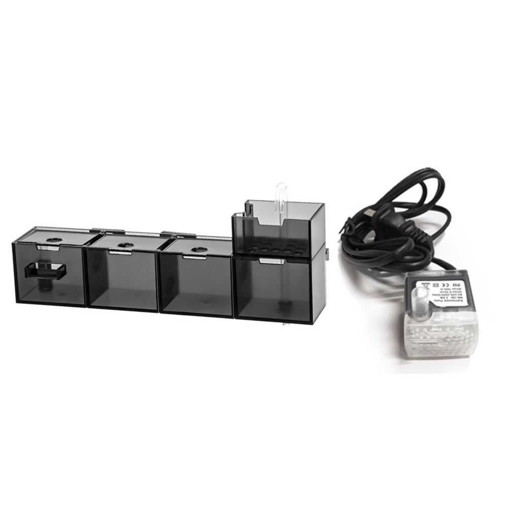 Rynx | 3-in-1 Silent Waterfall Fish Tank Filter Box with Built-in Cleaner